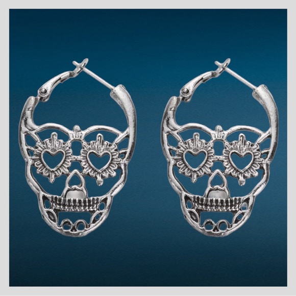 Jewelry - Silver Punk Rock Skull Earrings